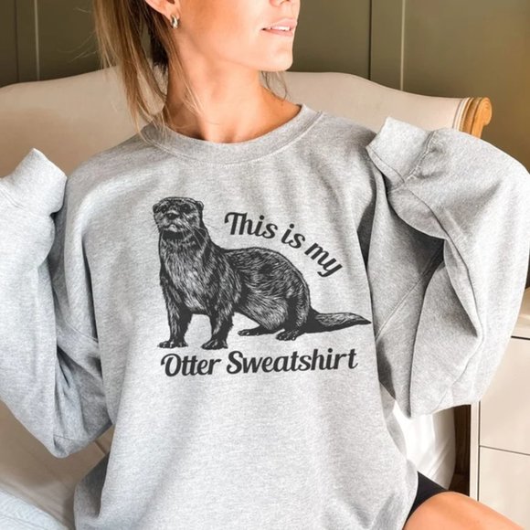 Otter Sweatshirt, Otter T-Shirt, Cute Otter Sweatshirt, Sea Otter Sweatshirt Tee - Picture 1 of 2